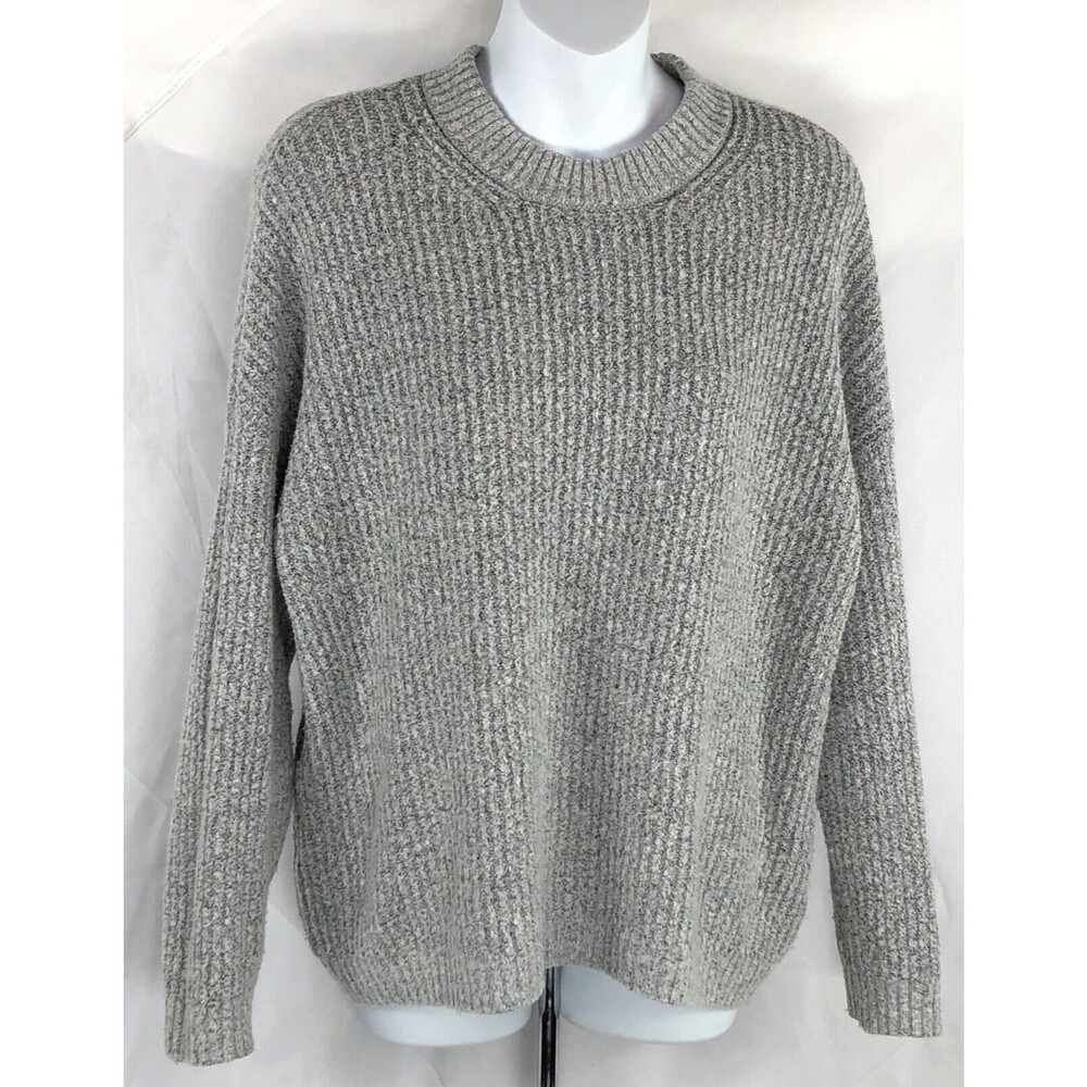 American Eagle pullover sweater M Gray Soft Ribbed Knit long sleeve Comfy